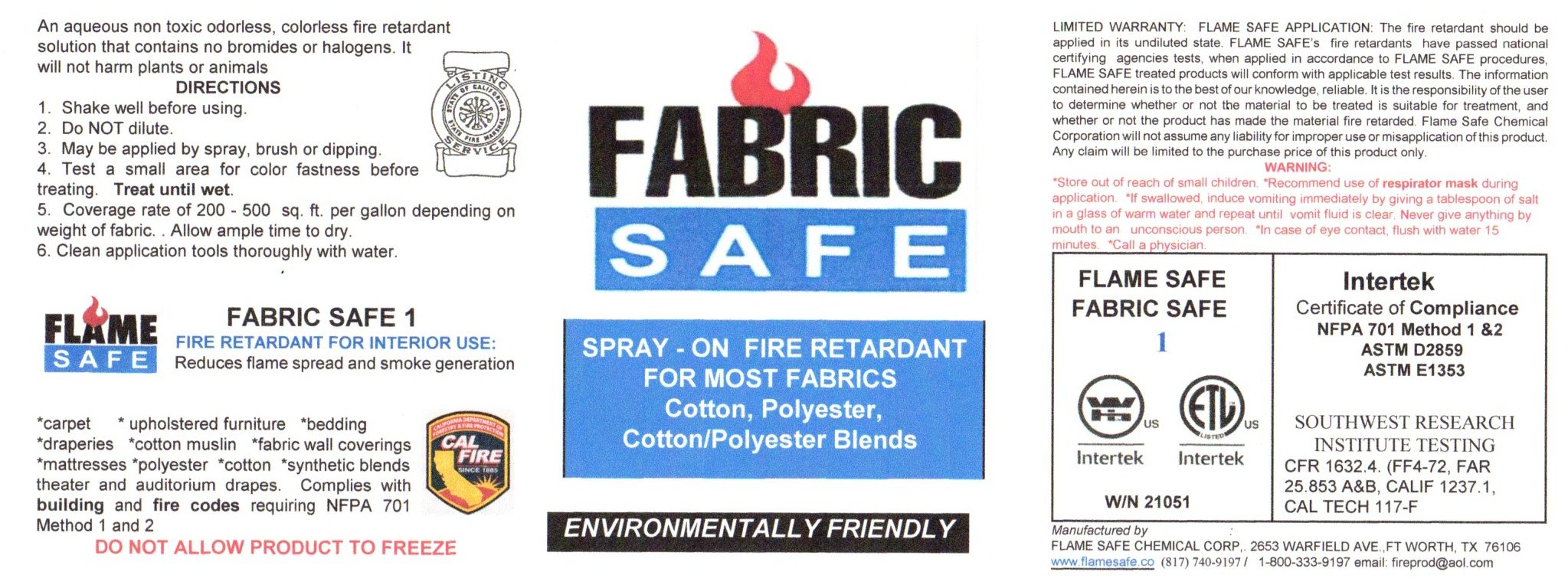 Fire retardant for fabric and textiles